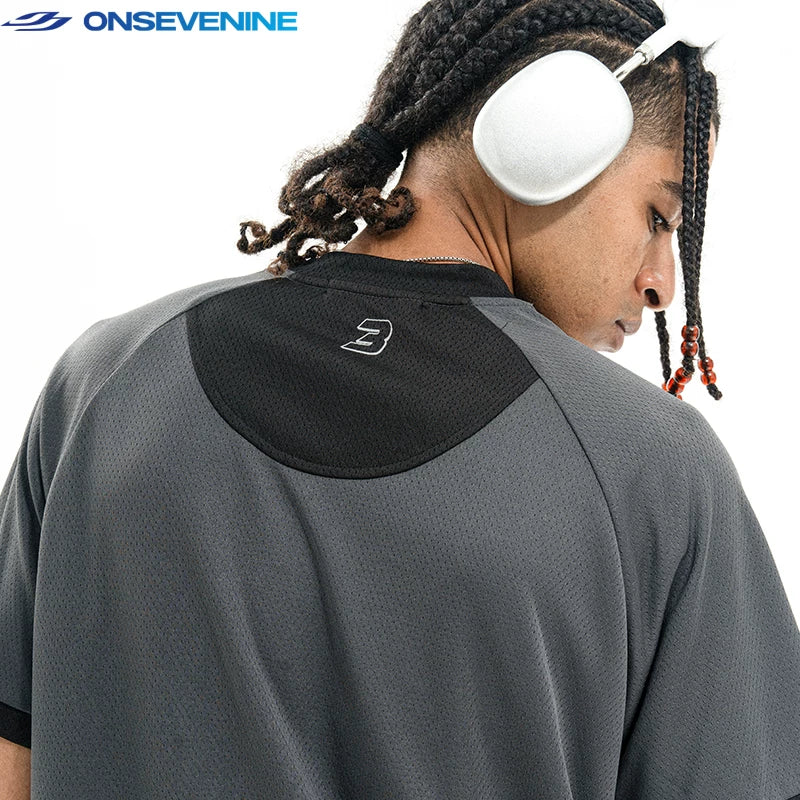 ONSEVENINE Original Fashion Brand American Street Sports Jersey T-shirts for Men and Women Xia Guochao Loose Printing Short Sleeve